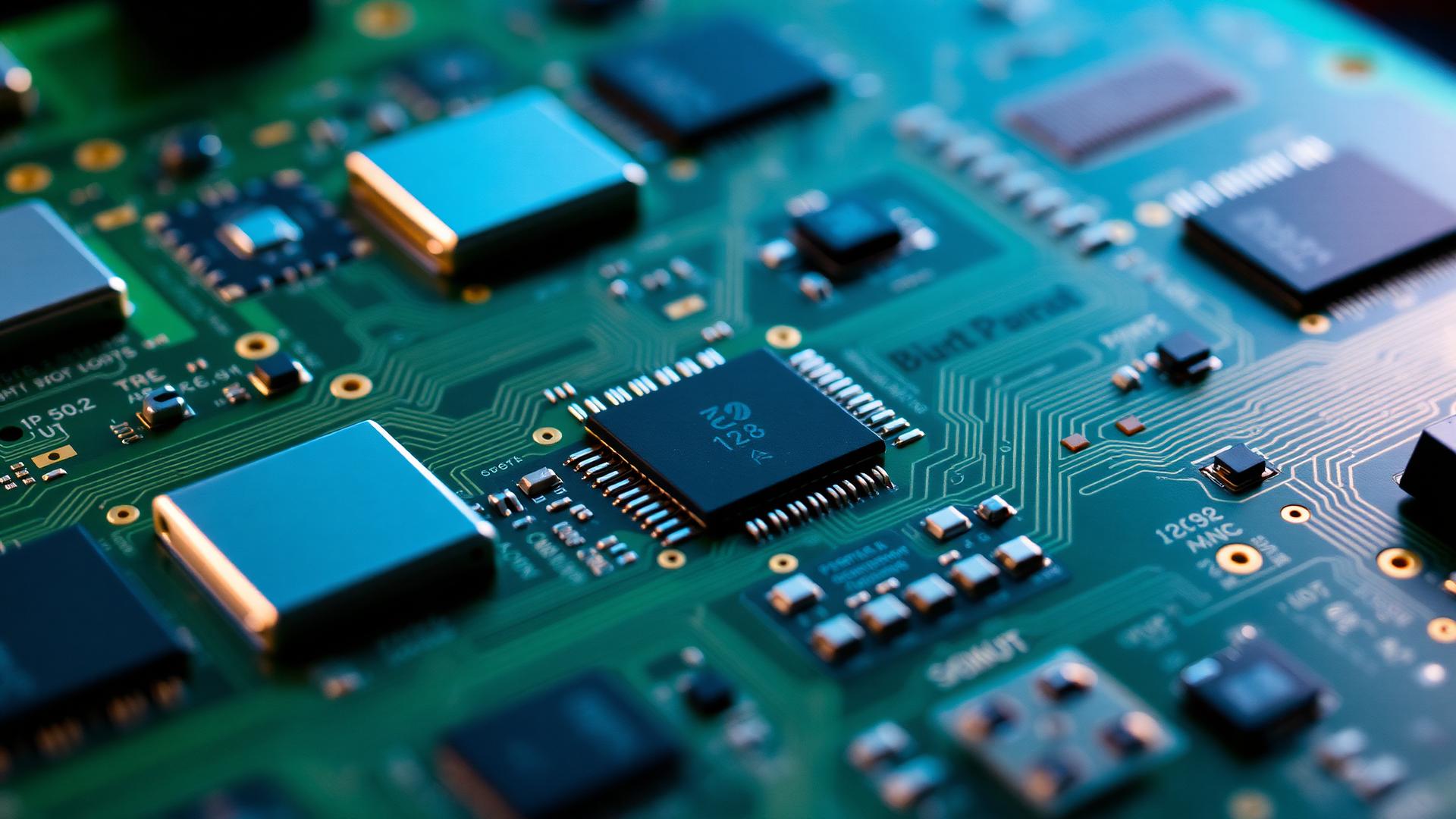 High-density printed circuit board with surface-mount components